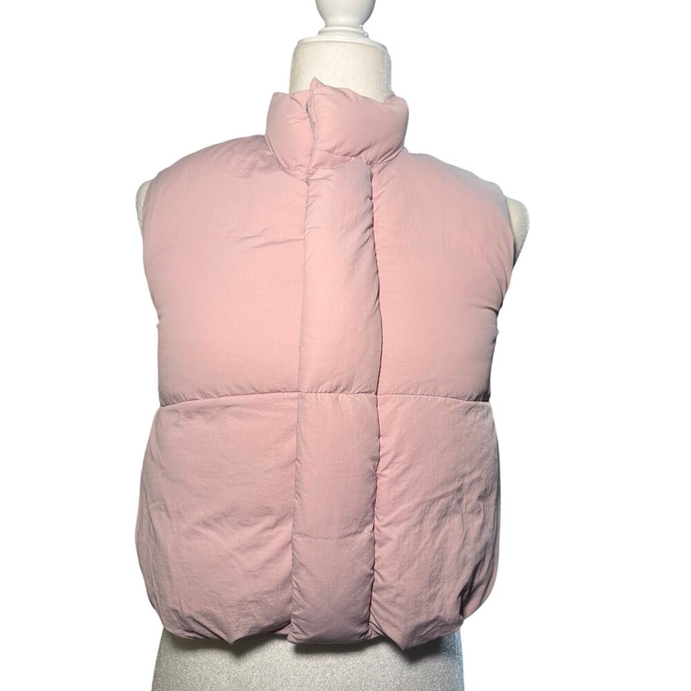 Zara Girls Pink High Collar Zip Snap Puffer Vest, Padded Winter, Girls Size 5/6